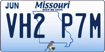 MO license plate VH2P7M