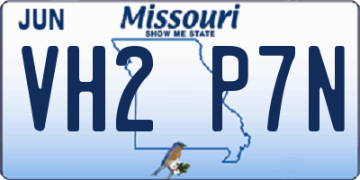 MO license plate VH2P7N