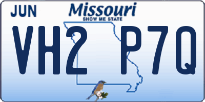 MO license plate VH2P7Q