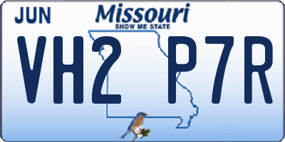 MO license plate VH2P7R