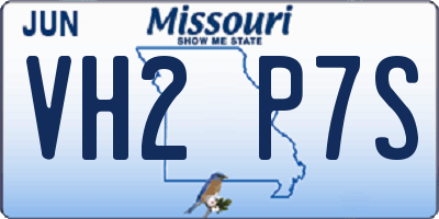 MO license plate VH2P7S