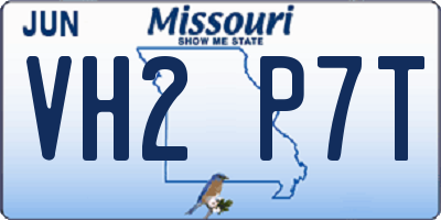 MO license plate VH2P7T