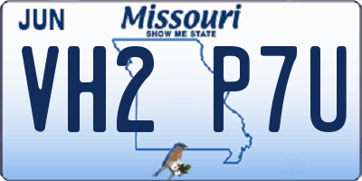 MO license plate VH2P7U