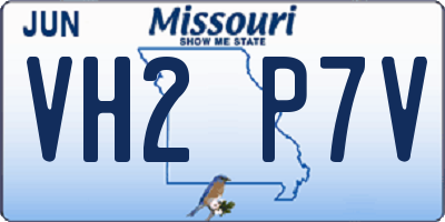 MO license plate VH2P7V