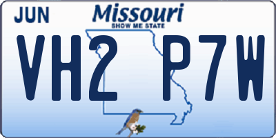 MO license plate VH2P7W