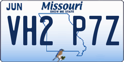 MO license plate VH2P7Z