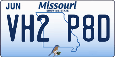 MO license plate VH2P8D
