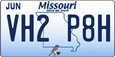 MO license plate VH2P8H