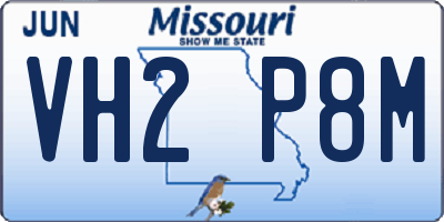 MO license plate VH2P8M