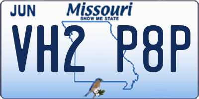 MO license plate VH2P8P
