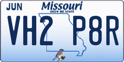MO license plate VH2P8R