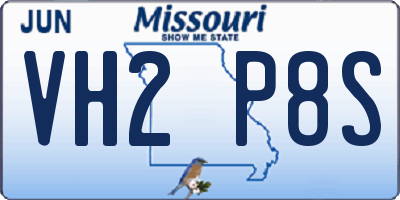 MO license plate VH2P8S