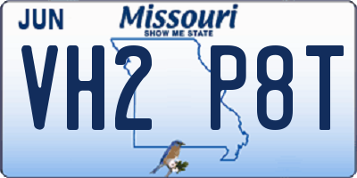 MO license plate VH2P8T
