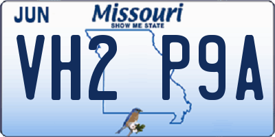 MO license plate VH2P9A