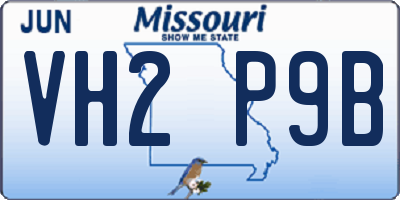 MO license plate VH2P9B