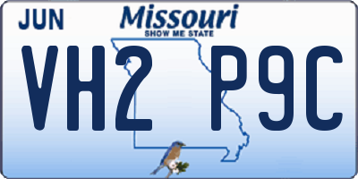 MO license plate VH2P9C