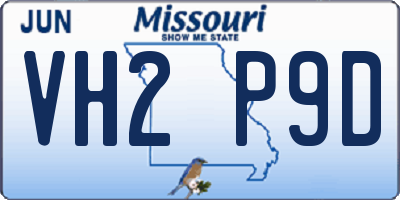 MO license plate VH2P9D