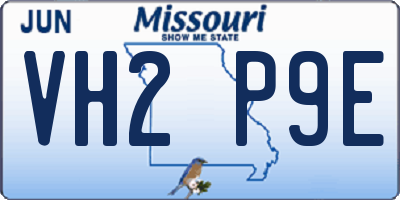 MO license plate VH2P9E