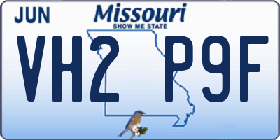 MO license plate VH2P9F