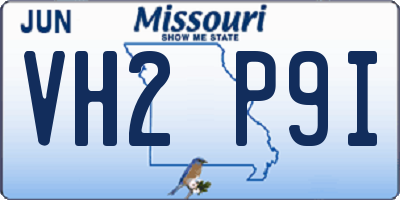 MO license plate VH2P9I