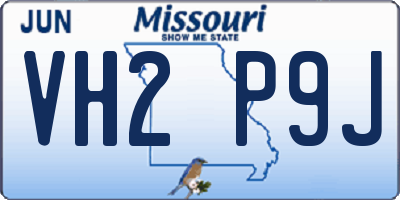 MO license plate VH2P9J