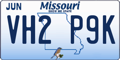 MO license plate VH2P9K