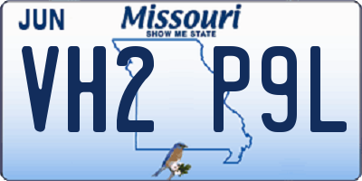 MO license plate VH2P9L