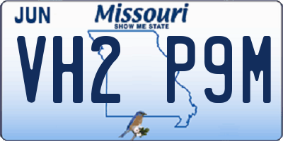 MO license plate VH2P9M