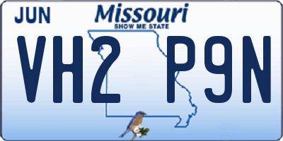 MO license plate VH2P9N