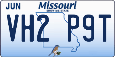 MO license plate VH2P9T