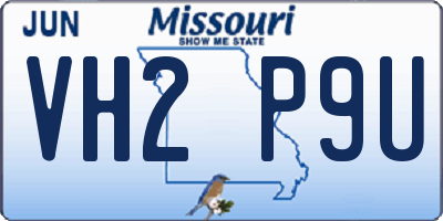 MO license plate VH2P9U