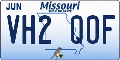 MO license plate VH2Q0F