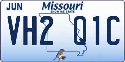 MO license plate VH2Q1C