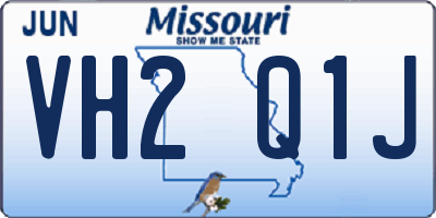 MO license plate VH2Q1J
