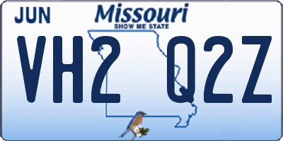 MO license plate VH2Q2Z