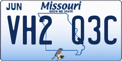 MO license plate VH2Q3C