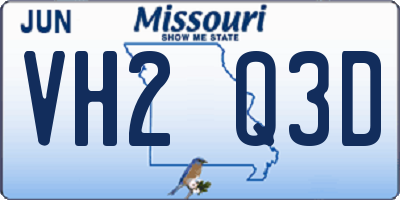 MO license plate VH2Q3D