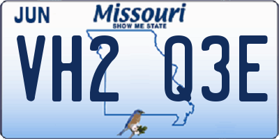 MO license plate VH2Q3E