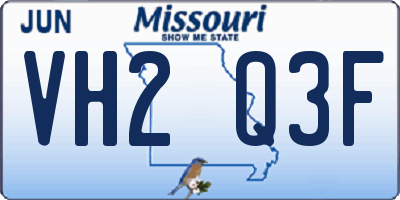 MO license plate VH2Q3F