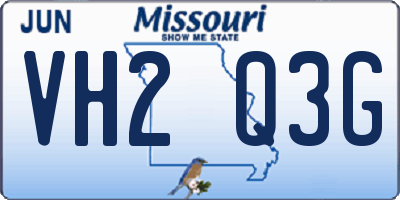 MO license plate VH2Q3G