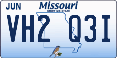 MO license plate VH2Q3I