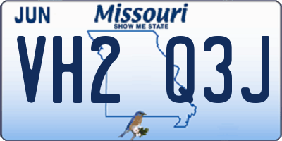 MO license plate VH2Q3J
