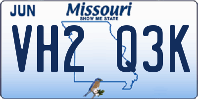 MO license plate VH2Q3K