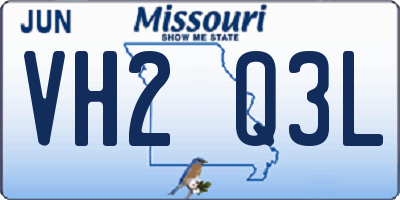 MO license plate VH2Q3L