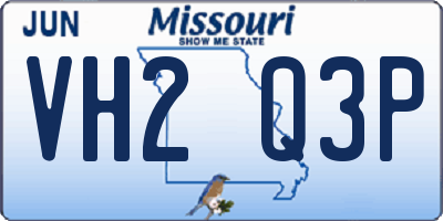 MO license plate VH2Q3P