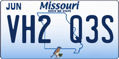 MO license plate VH2Q3S