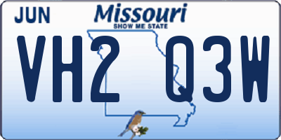 MO license plate VH2Q3W