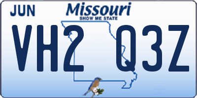 MO license plate VH2Q3Z
