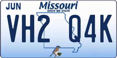 MO license plate VH2Q4K