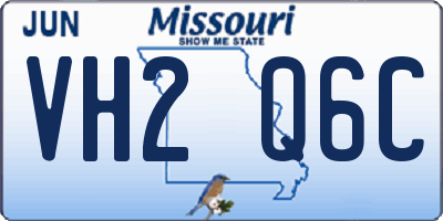MO license plate VH2Q6C